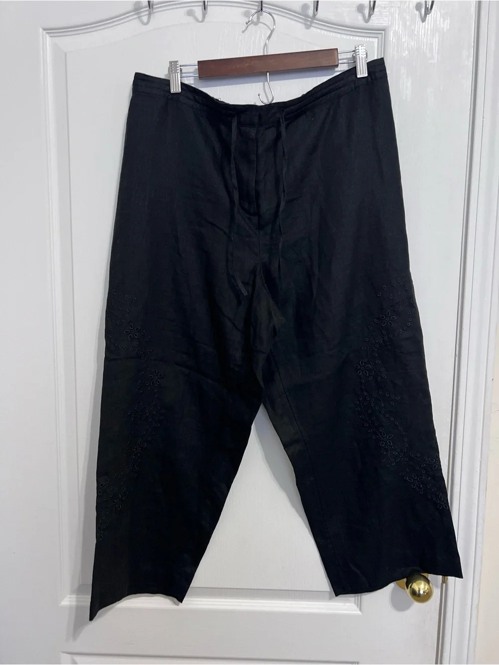 Lane Bryant Black Cropped Drawstring Pants size 14/16